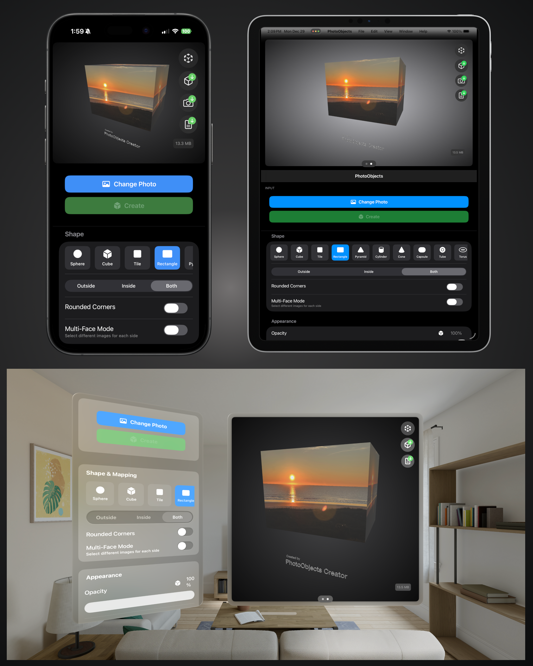 PhotoObjects Creator App Interface